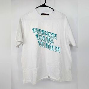 Louis Vuitton White Short Sleeve Tee Retro Design